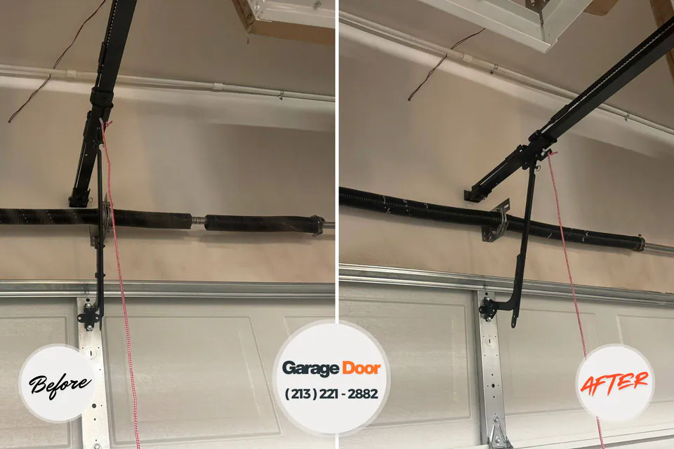 Before and after: garage door repair Clifton, TX